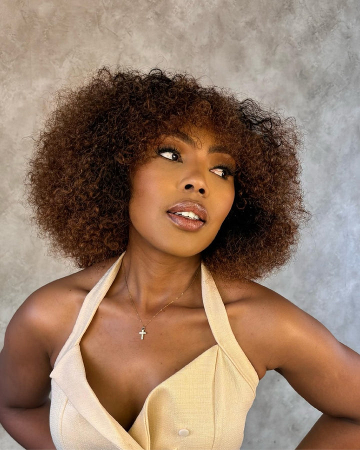 Rose Curly Double Drawn Fringe Wig