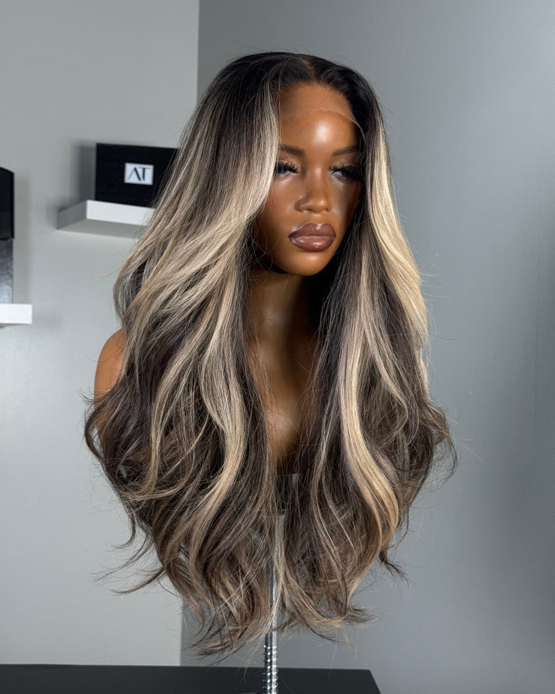 Dark Blonde Middle-Parted Layered Wavy 5x5 Lace Closure Wig