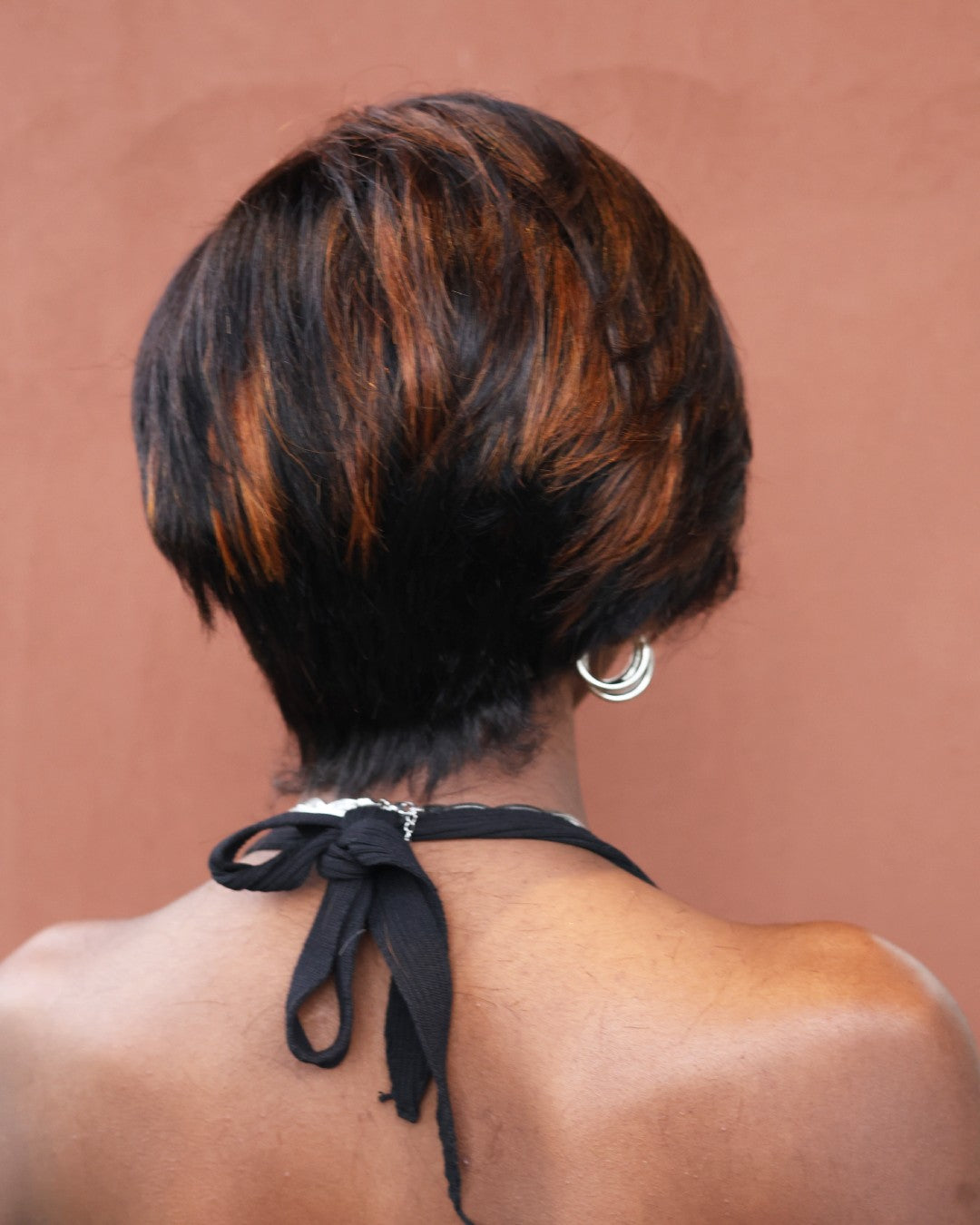 Glueless Short Pixie Cut Human Hair Highlight Bob Lace Front Wig
