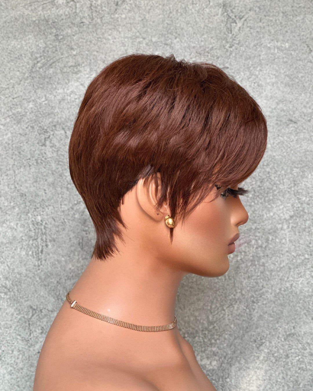 Put On & Go Layered Pixie Cut Human Hair Wig With Bangs