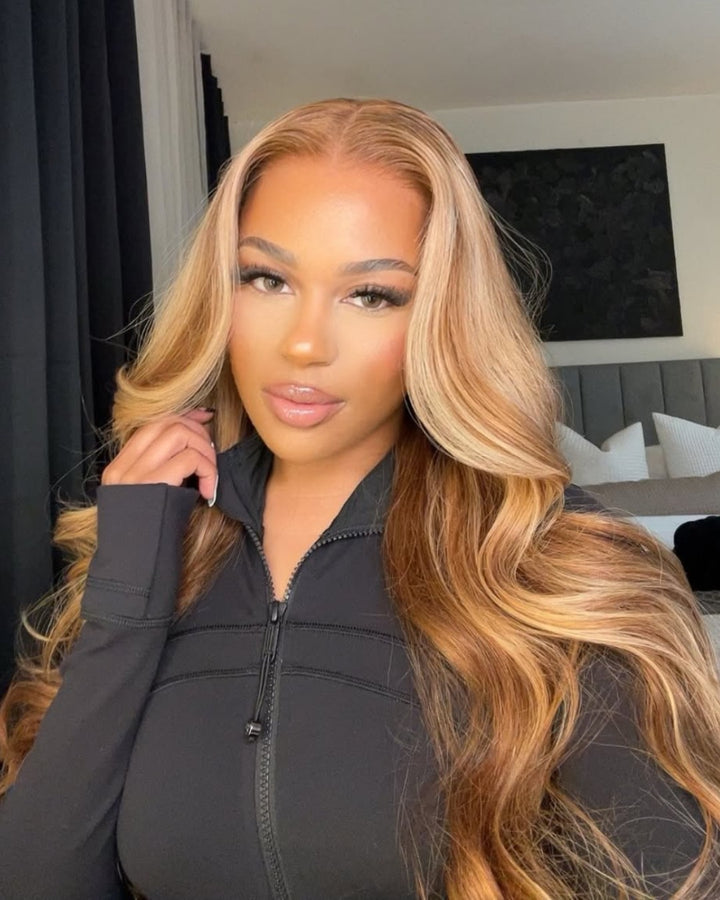 Honey Blonde Body Wave 5x5 Lace Closure Wig