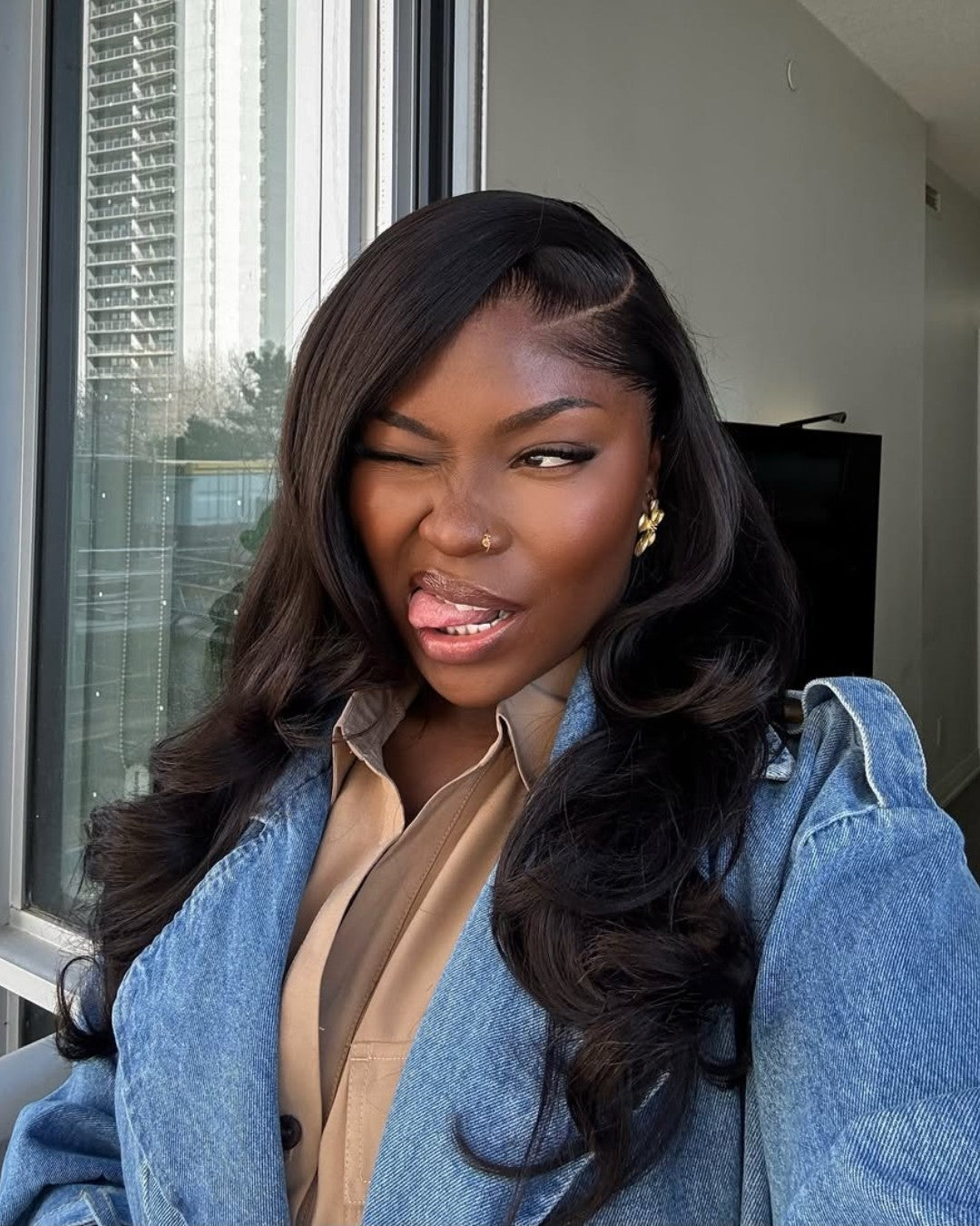 Pre-plucked Layered Wavy 13x4 Lace Front Wig