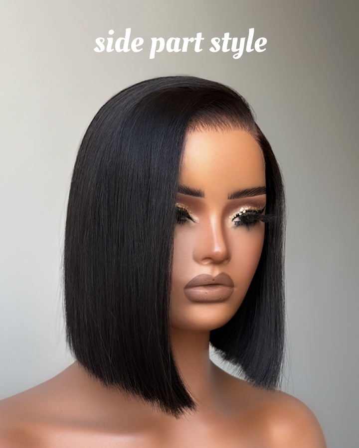 Adjustable Cap Virgin Hair Bob HD Lace Wig Human Hair Wig