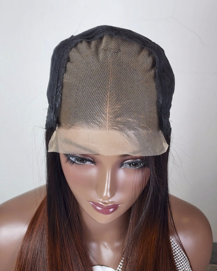 Straight Hair Ombre Brown 5x5 Lace Closure Wig