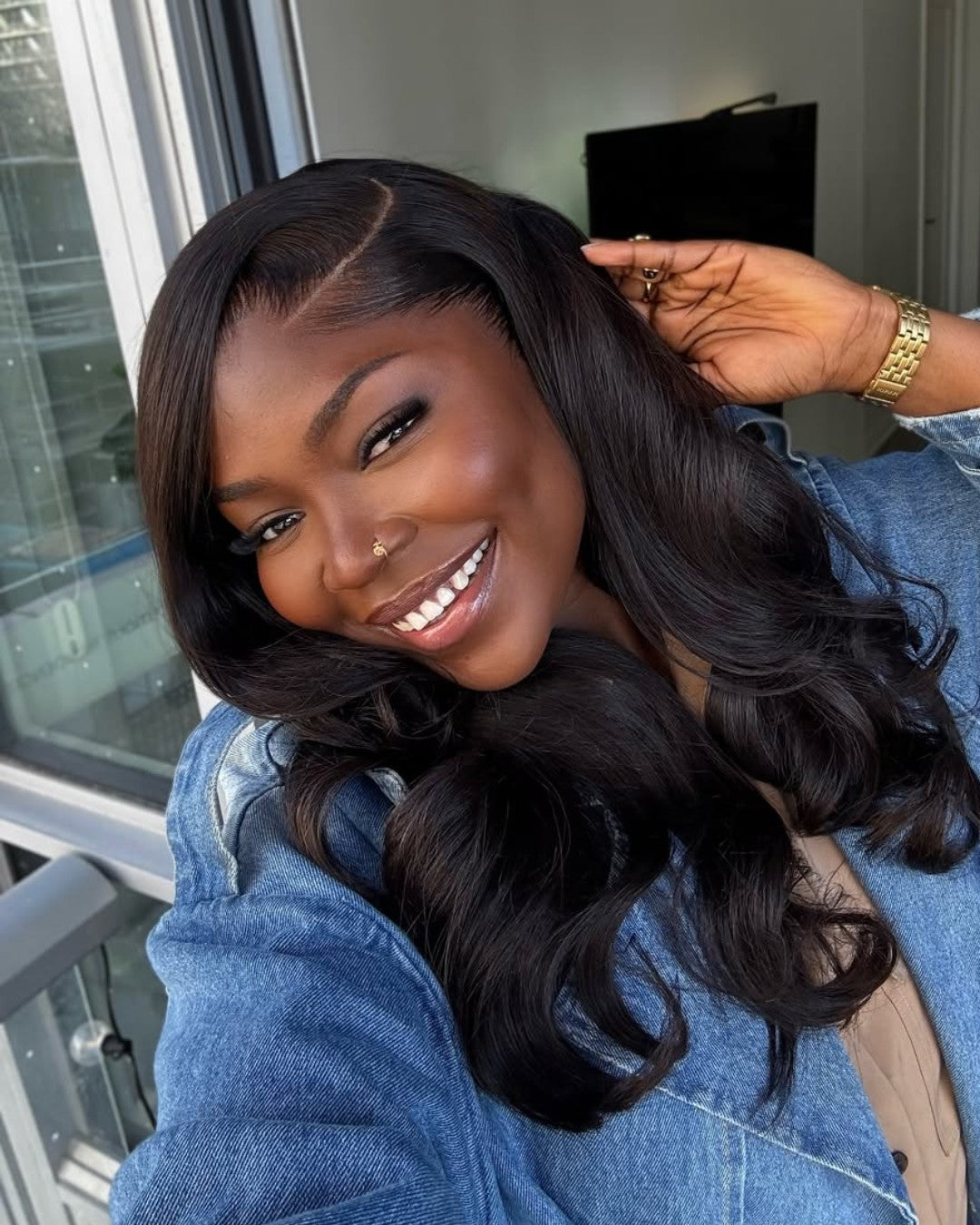 Pre-plucked Layered Wavy 13x4 Lace Front Wig