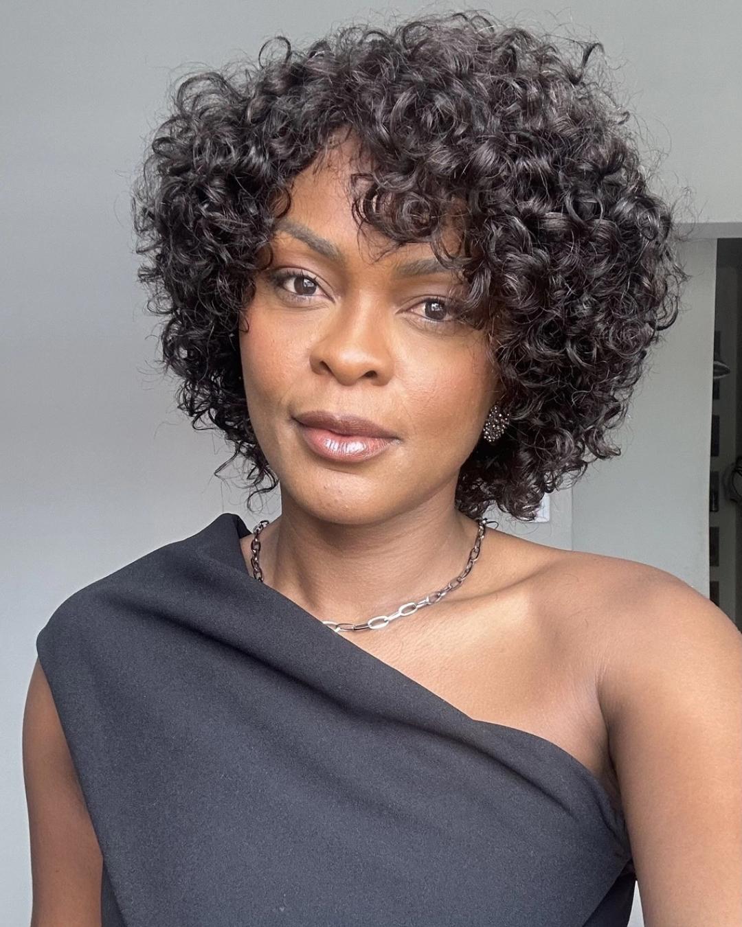 Trendy Short Cut Curly Glueless Bangs Wig 100% Human Hair