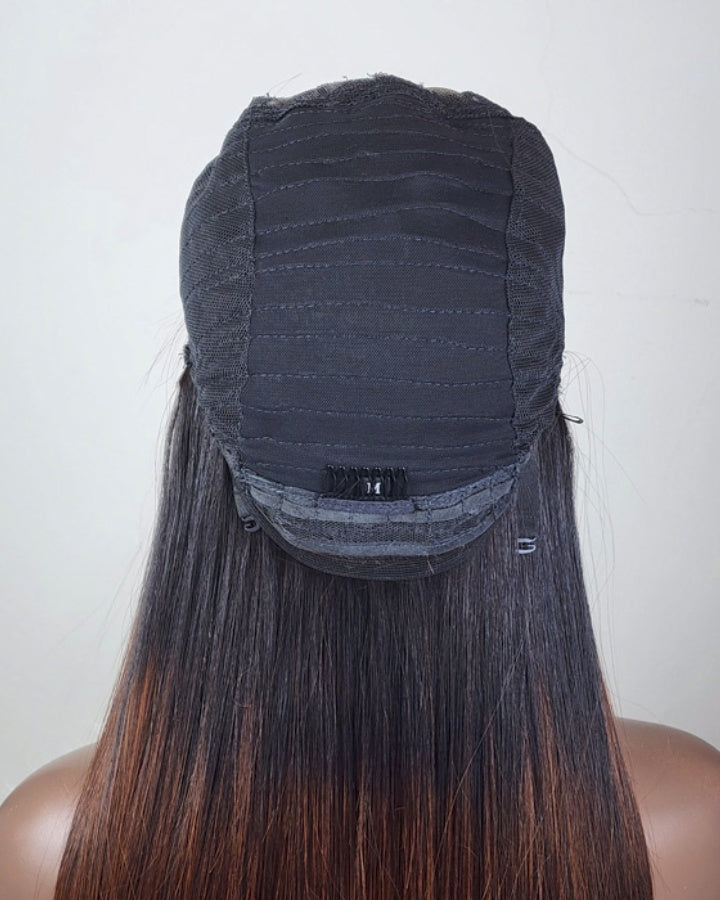 Straight Hair Ombre Brown 5x5 Lace Closure Wig