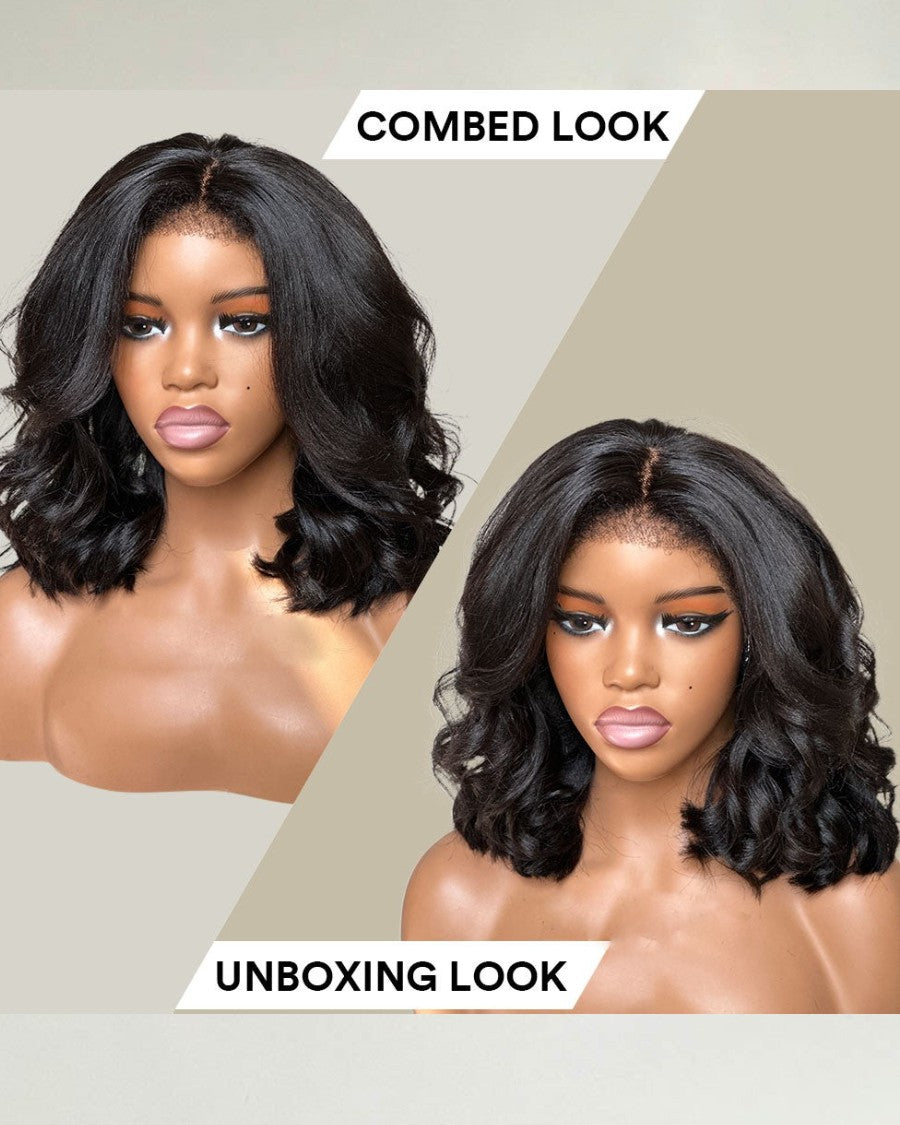 Put on & Go Beach Wavy Kinky Edges Precut Lace Wig