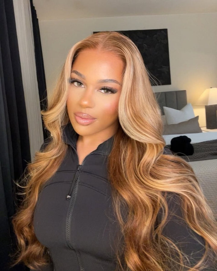 Honey Blonde Body Wave 5x5 Lace Closure Wig