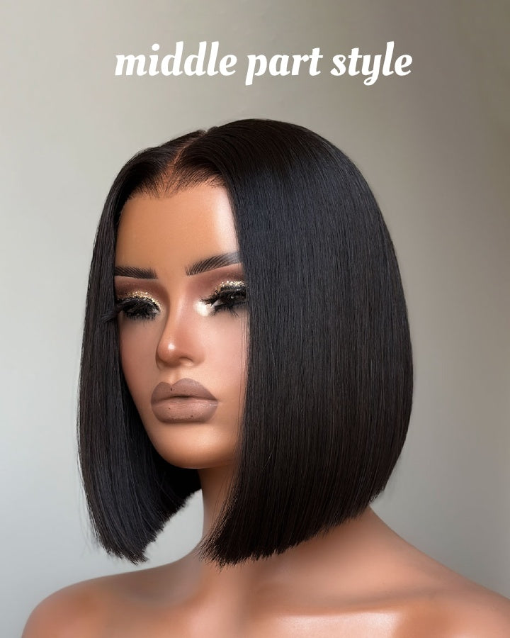 Adjustable Cap Virgin Hair Bob HD Lace Wig Human Hair Wig