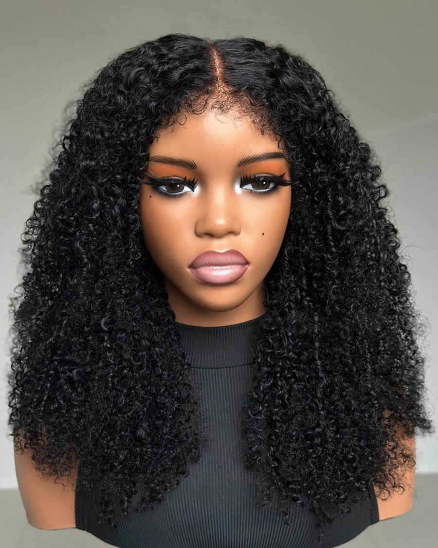 Hybrid Hairline Coily Curls 9x4 HD Lace Glueless Wig