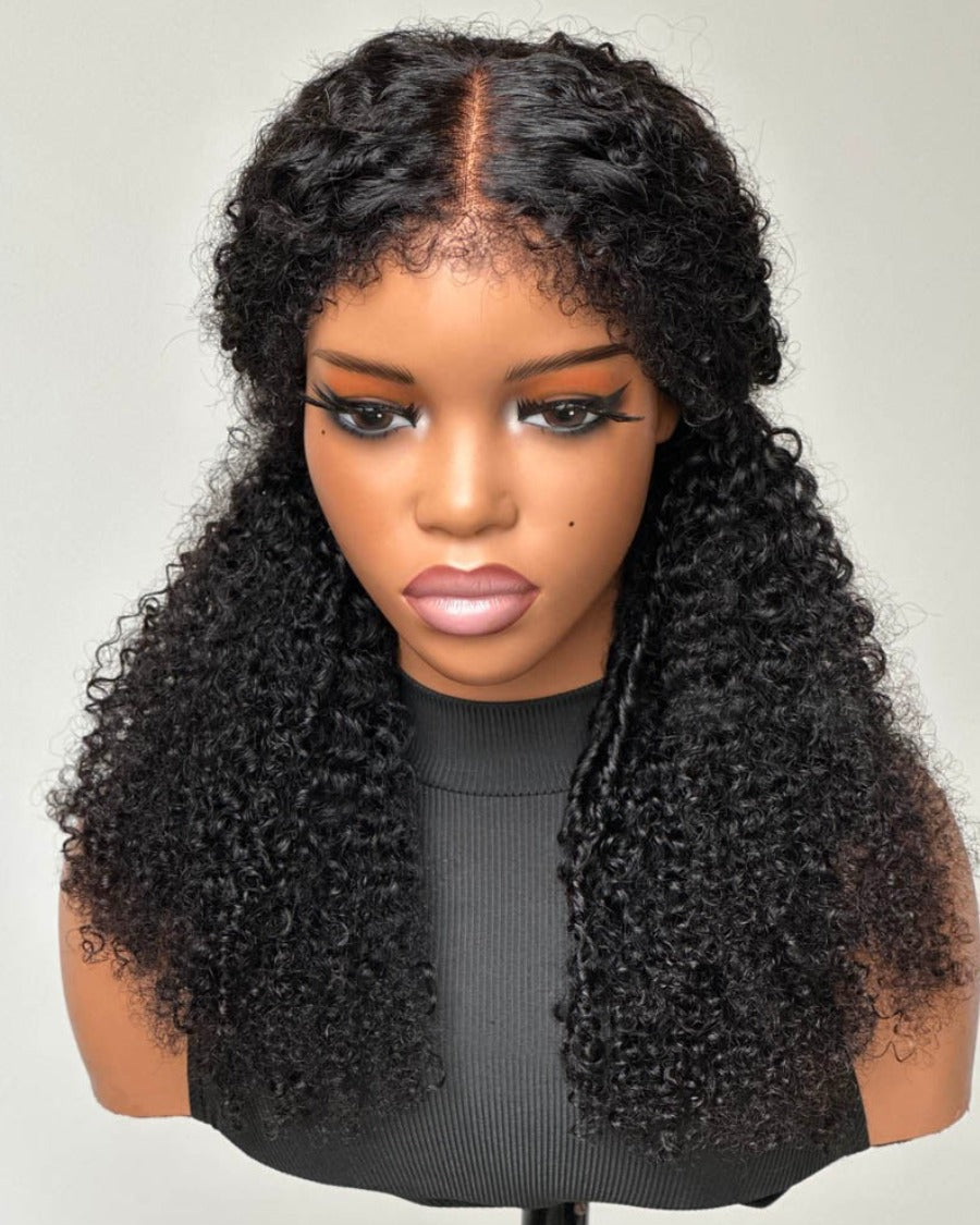 Hybrid Hairline Coily Curls 9x4 HD Lace Glueless Wig