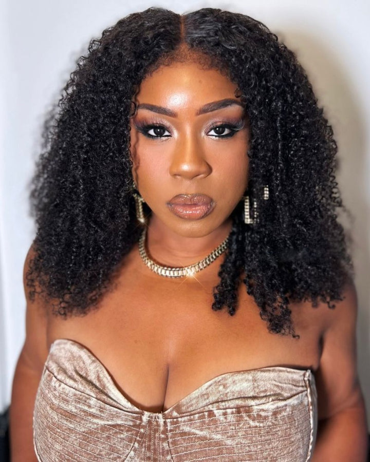 Hybrid Hairline Coily Curls 9x4 HD Lace Glueless Wig