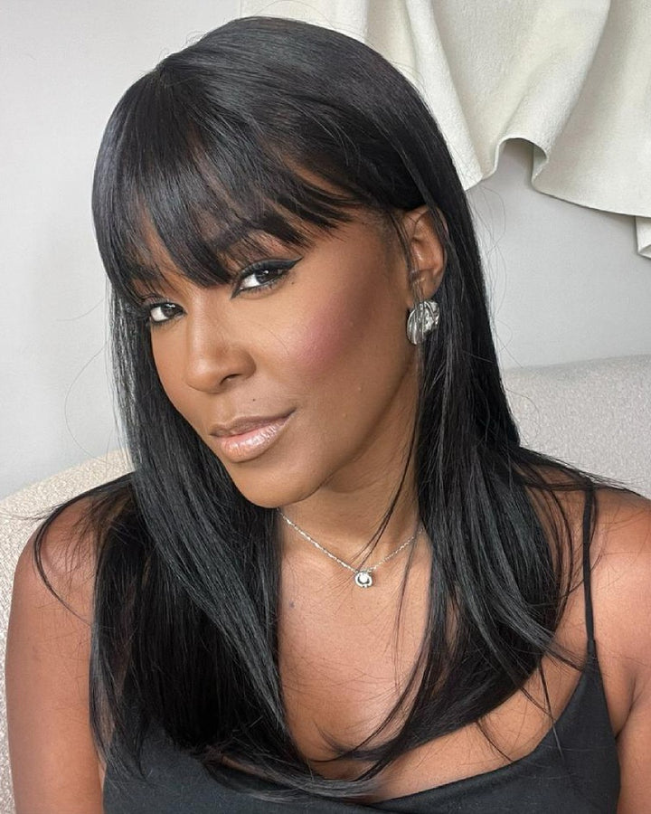Wear & Go Elegant Bangs Wig With 100% Human Hair