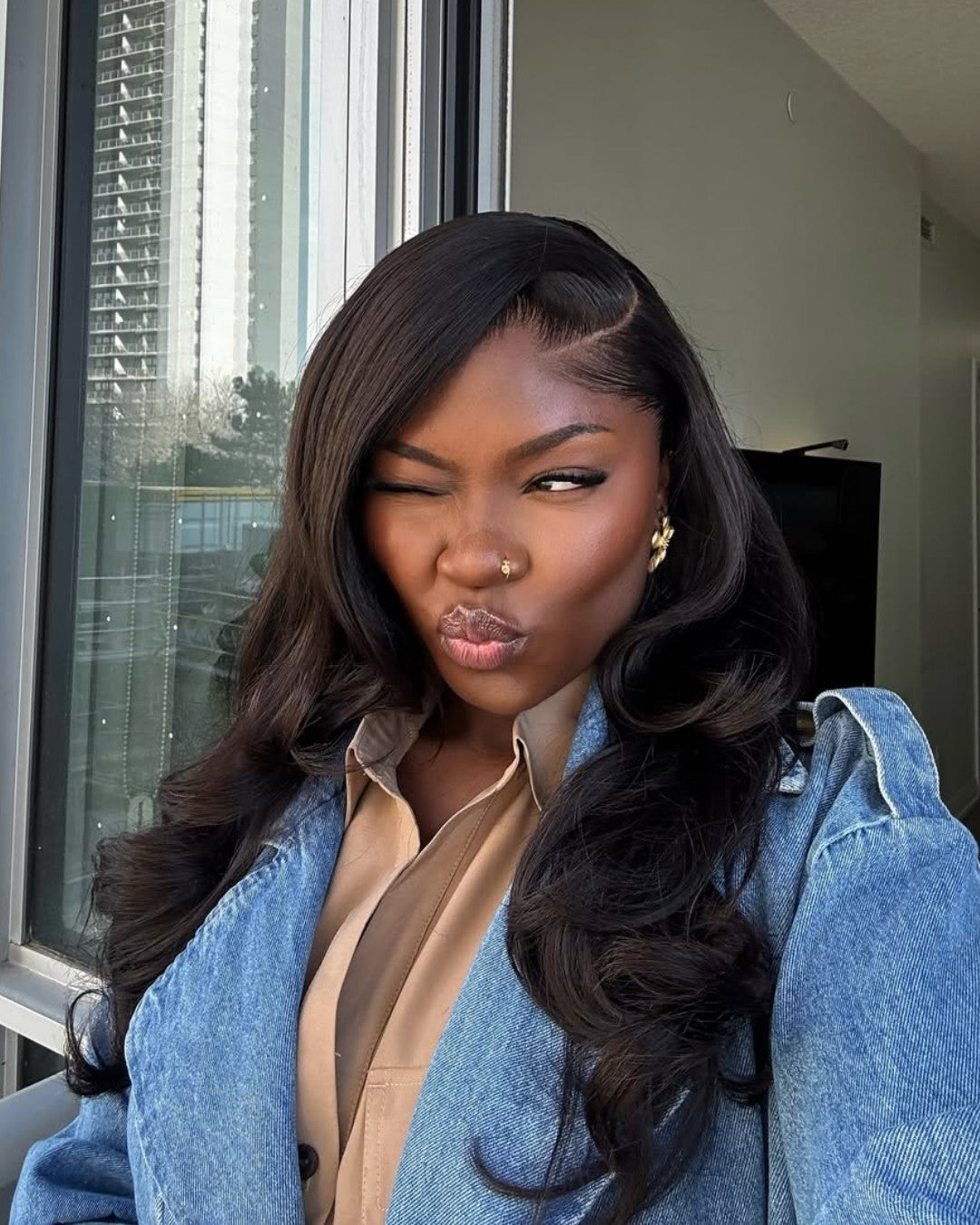 Pre-plucked Layered Wavy 13x4 Lace Front Wig