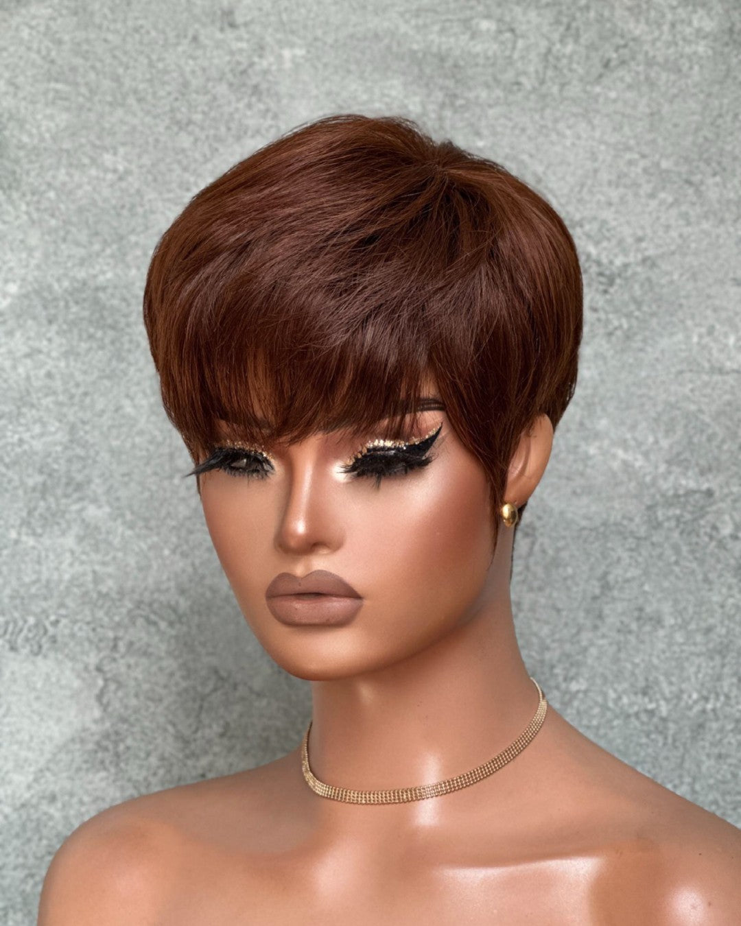 Put On & Go Layered Pixie Cut Human Hair Wig With Bangs