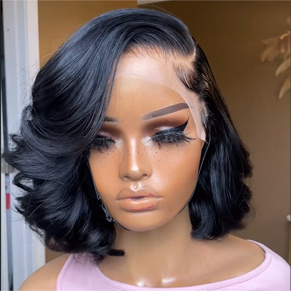 Side Parted Layered Wavy 13x4 Lace Frontal Wig