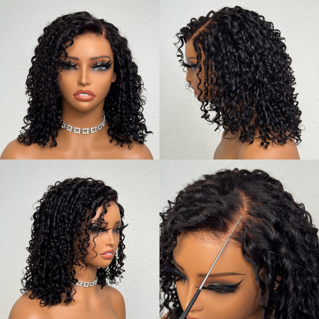 2x14 inches Curly coily 7x5 Pre Cut Lace wig(180% density)