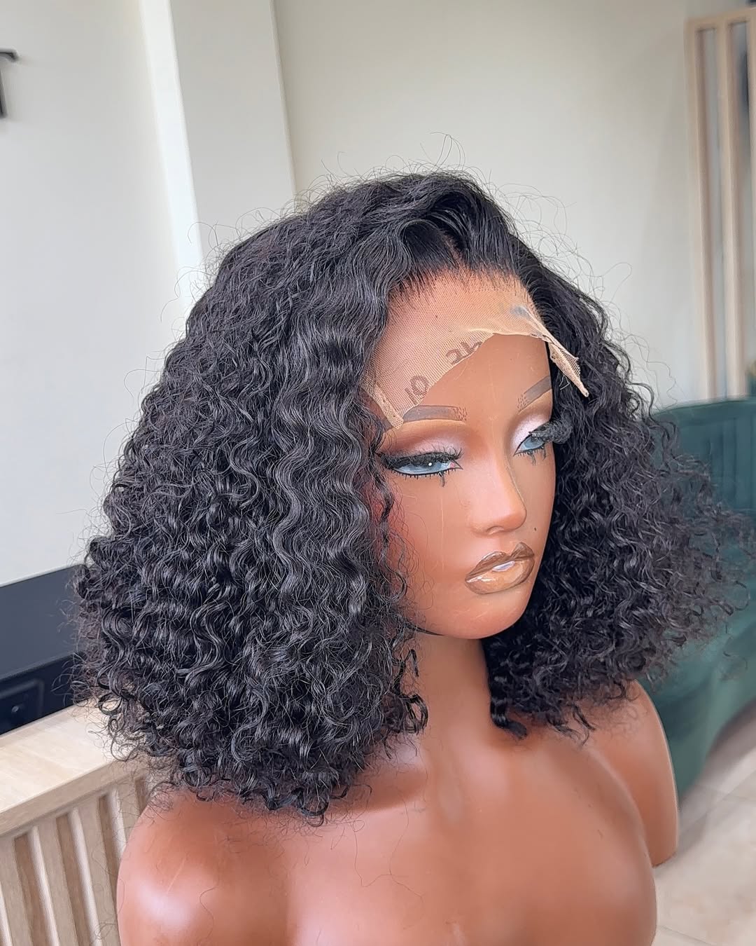 Kinky Curly Short 5x5 Lace Closure Wig Human Hair Wig