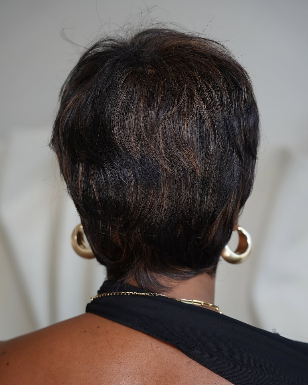 Light Brown Highlighted Pixie Cut Bangs Wig