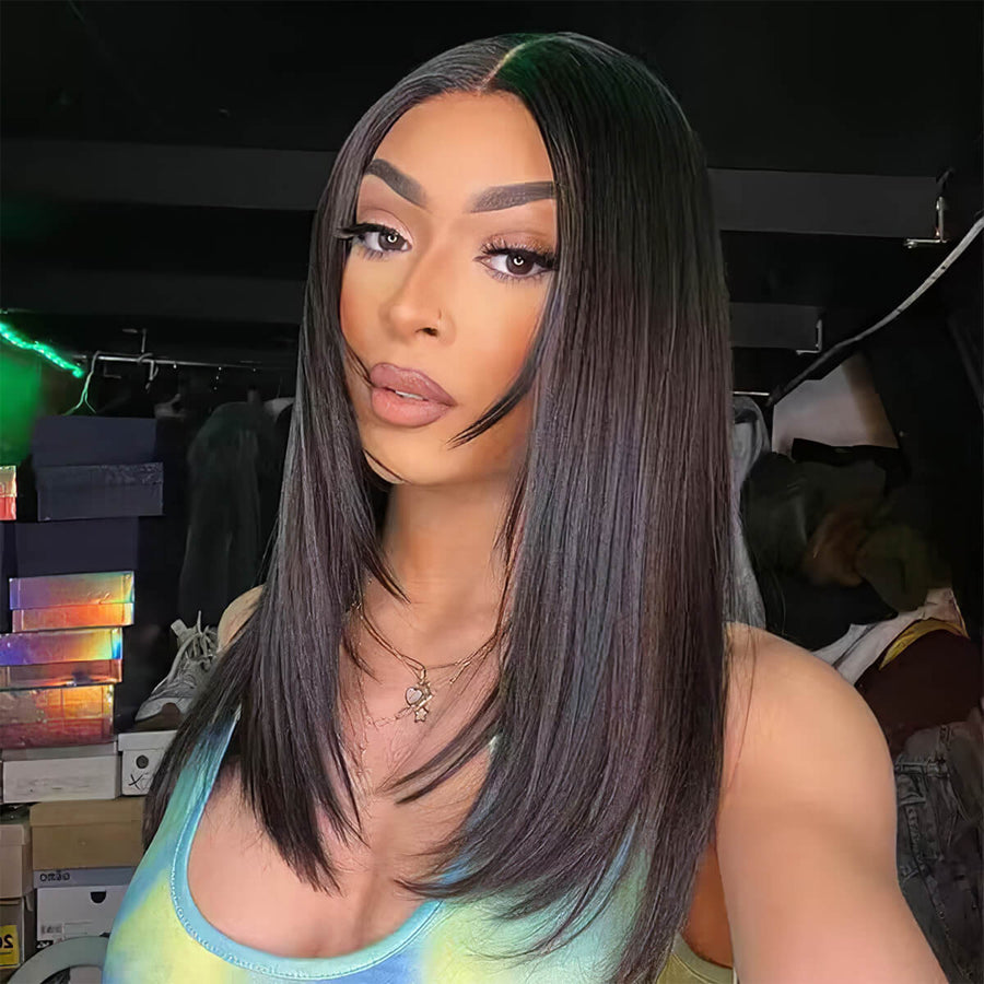 Layered Cut Straight 13×4 Lace Frontal Wig