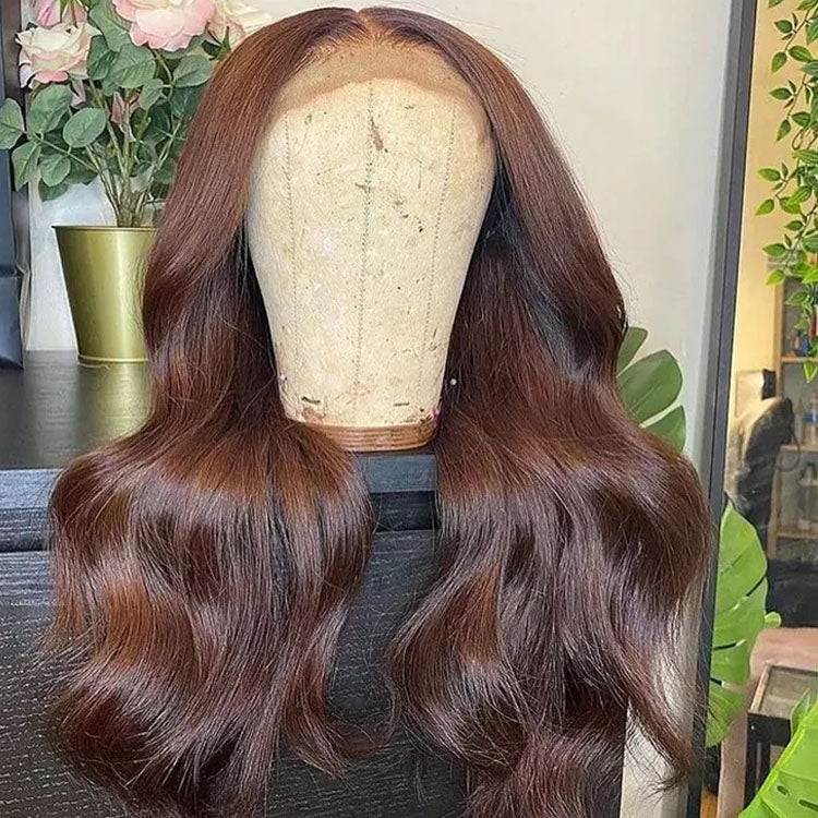13x4 Lace Frontal Chocolate Brown Body Wave Wig