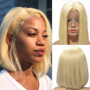 13x4 Lace frontal 613 Blonde Silky Straight Bob Wig