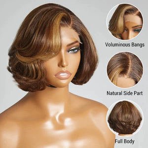 5x5 Closure Lace Toffee Brown Mix Blonde Glueless Wig