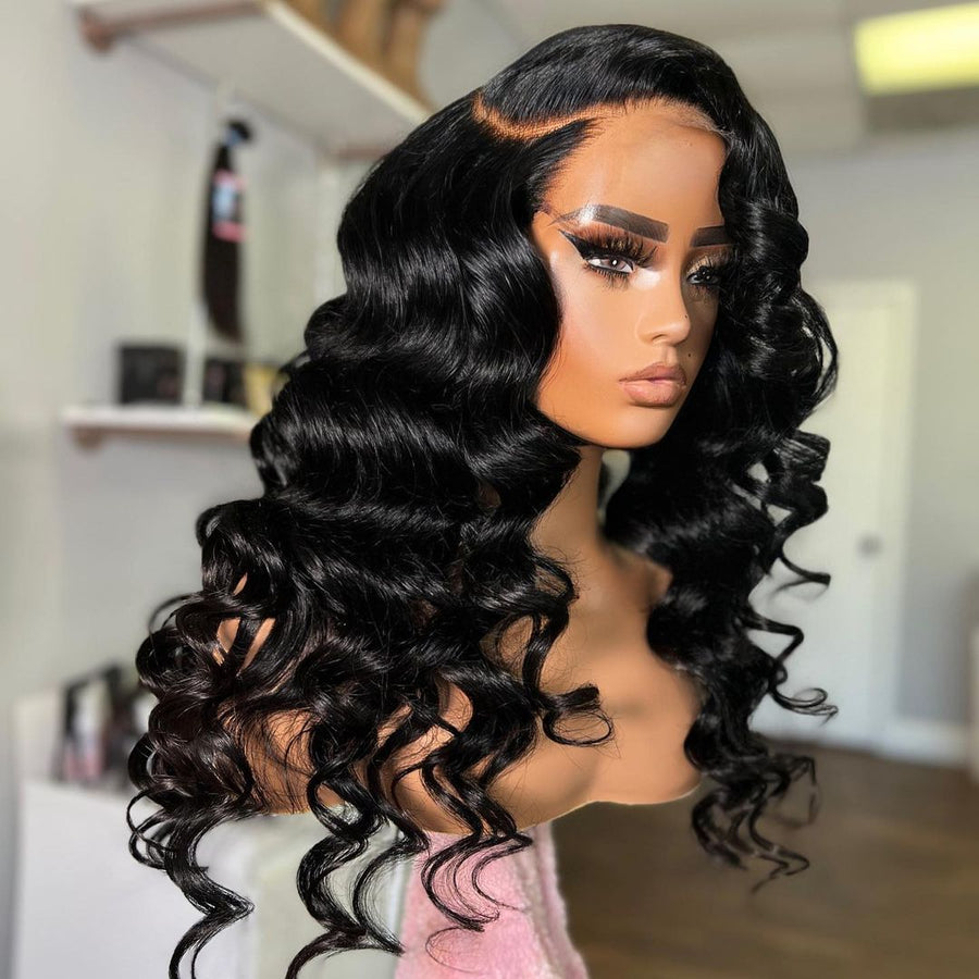 13x4 Lace Frontal Human Hair Loose Wave Wig