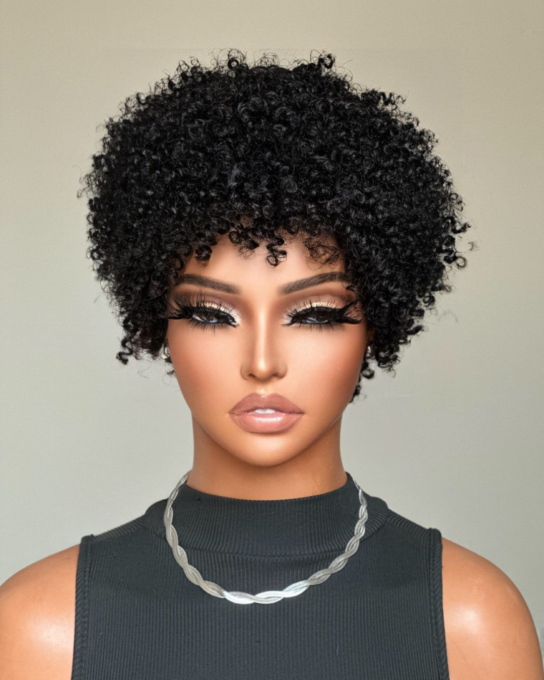 Ultra Natural Lightweight Bouncy Curly Bangs Wig