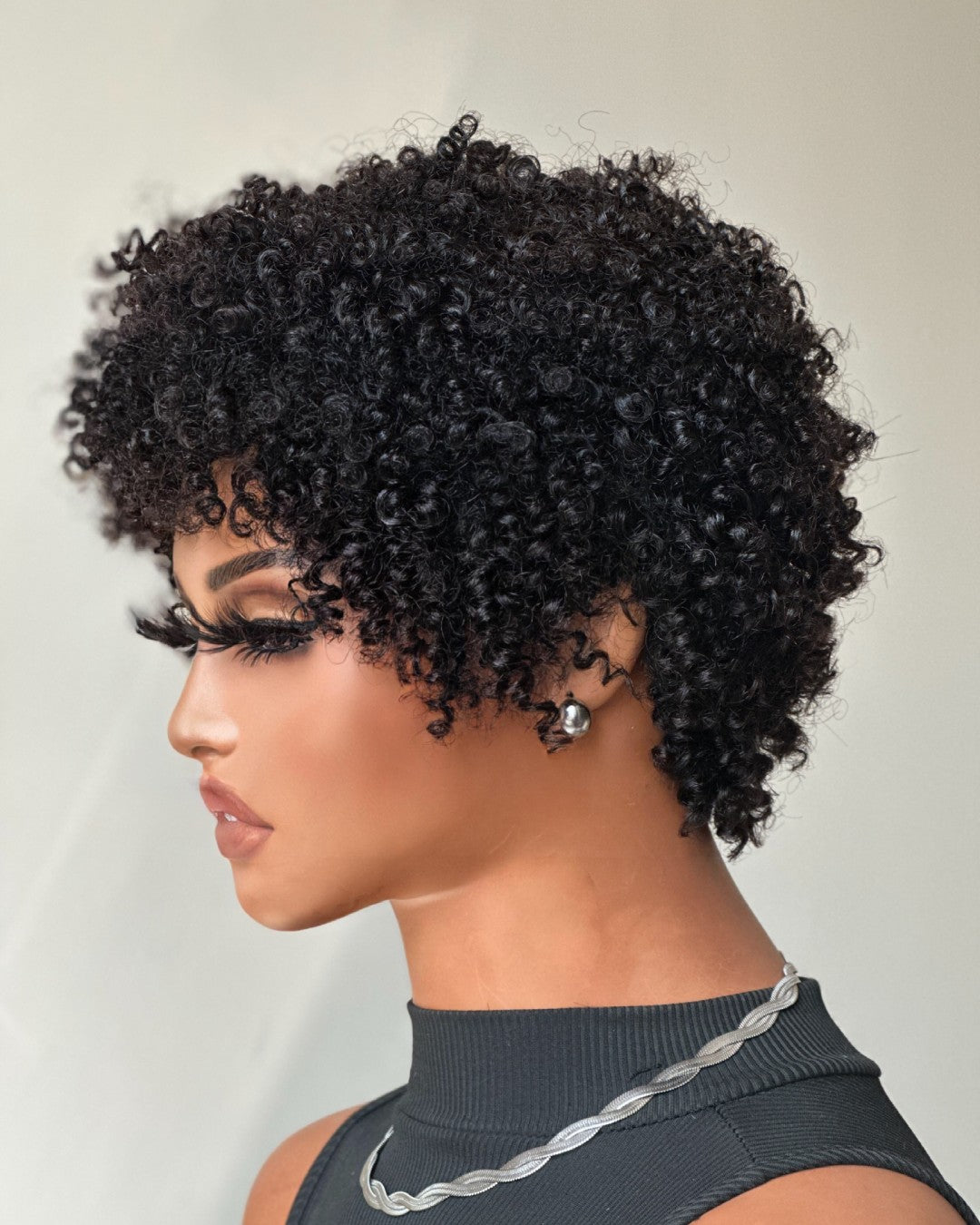 Ultra Natural Lightweight Bouncy Curly Bangs Wig