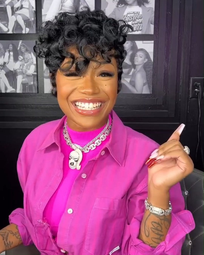 Full Lace Curly Finger Wave Short Glueless Wig