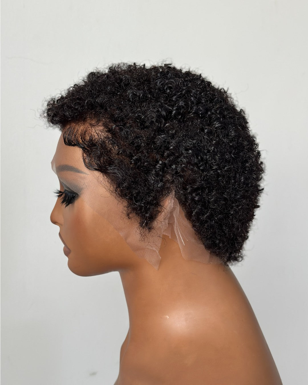 Full Lace Minimal Curly Afro Pixie Cut Wig With Drawstring
