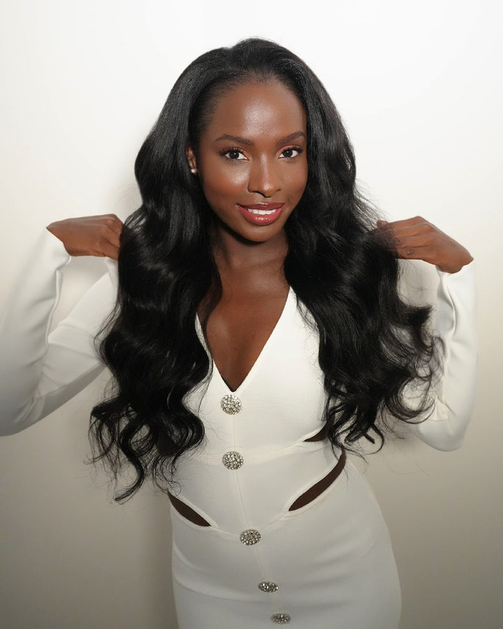 Thin Leave Out Yaki Body Wavy V Part Wig Beginner Friendly