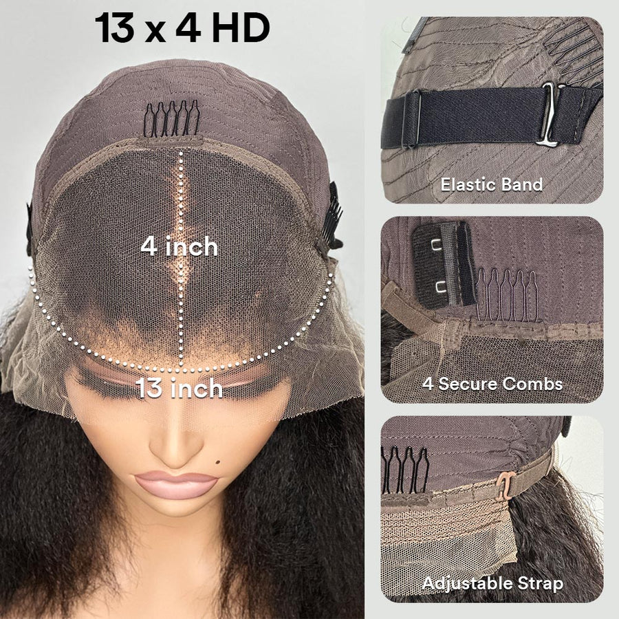 13X4 HD REALISTIC KINKY HAIRLINE LACE FRONTAL WIG