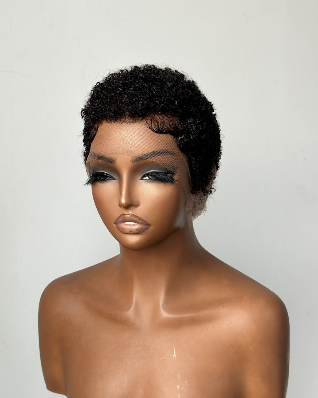 Full Lace Minimal Curly Afro Pixie Cut Wig With Drawstring