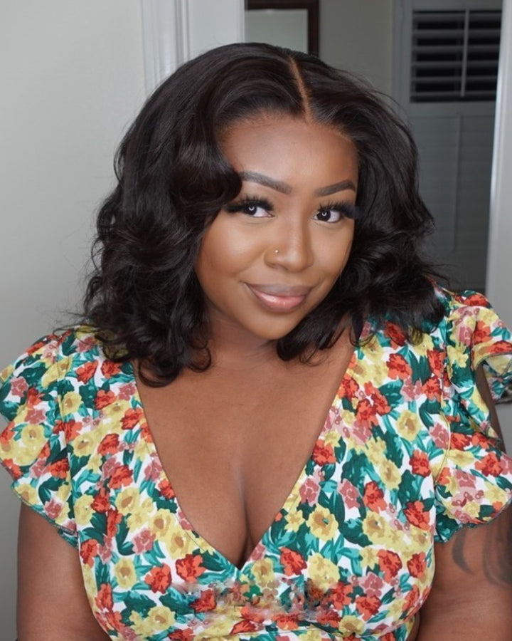 Wear & Go Layered Wavy Bob 5x5 Pre Cut Lace Wig