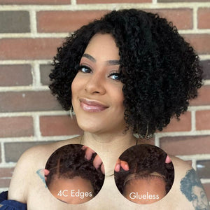Kinky Edges 13x4 Lace Frontal Ventilated Coily Curly Wig
