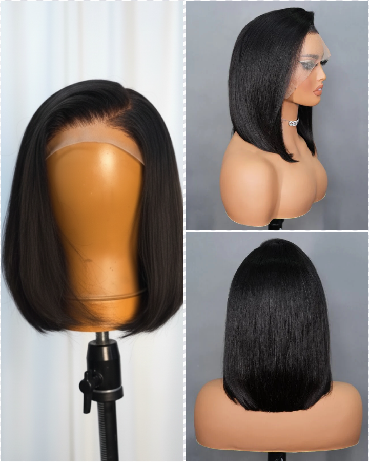 Short Straight Hair Bob Glueless Lace Closure Wig