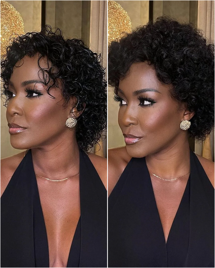 Wet-on and voluminous wavy curly afro wig