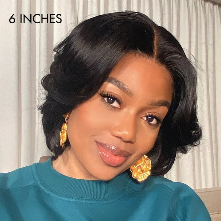 Elegant Glueless layered Cut Bangs 5x5 Lace Closure Wig