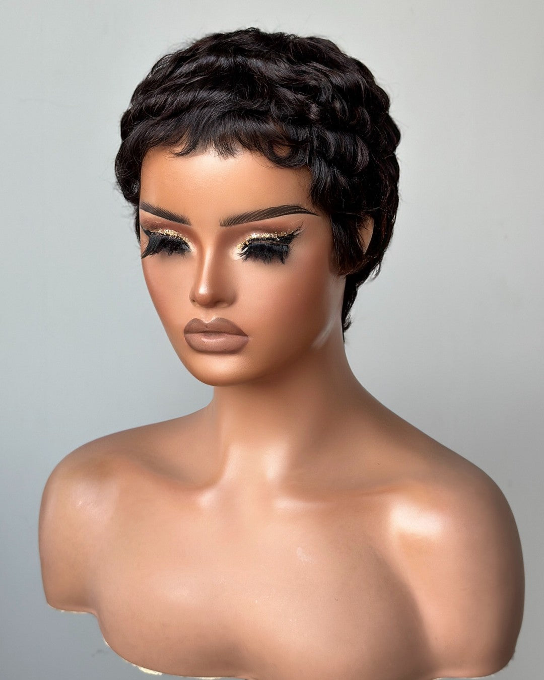 Full Lace Finger Wave Short Pixie Human Hair Wig