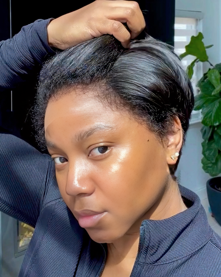 Kinky Edges Short Pixie Cut Layered 13x4 Lace Frontal  Wig