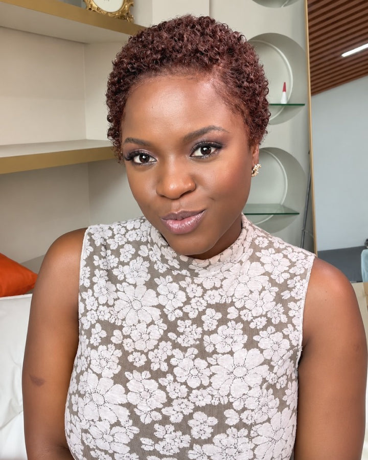 Fresh Start Brown Short Curly Pixie 13x6 Lace Wig with Tight Curls