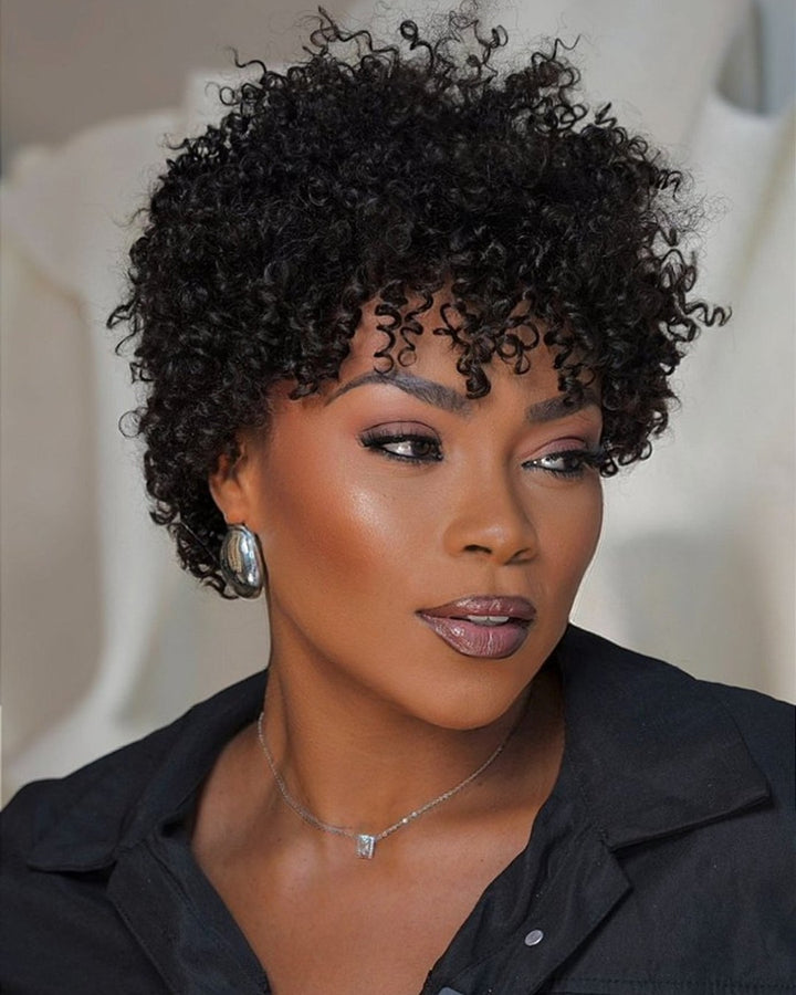 Ultra Natural Lightweight Bouncy Curly Bangs Wig