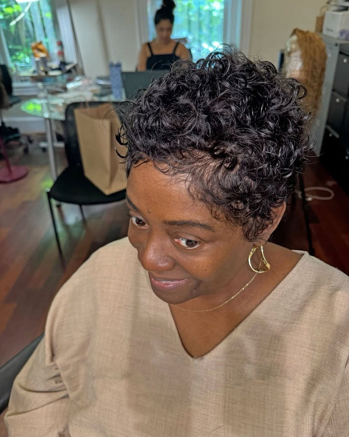 Wet Wave Curls Full Lace Short Pixie Cut Wig