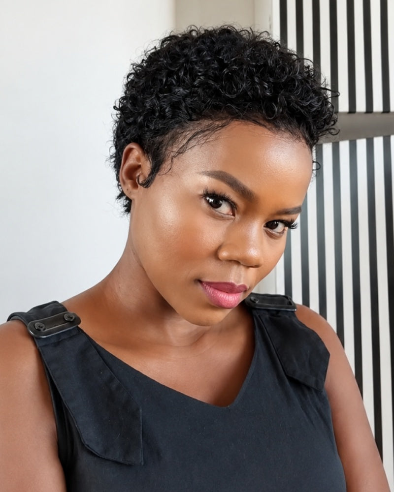 Big Chop Full Lace Short Curly Pixie Wig for Everyday Wear