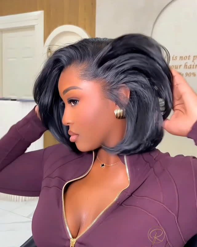 Side Parted Bob Hair 5x5 Lace Closure Wig