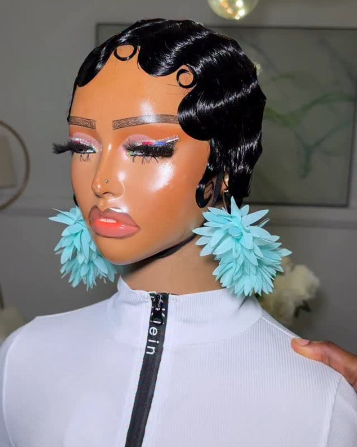 Wear & Go Styled Finger Wave Wig Human Hair