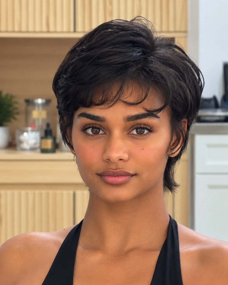 Vintage Flair Feathered Mullet 13x6 Lace Wig with Wispy Bangs